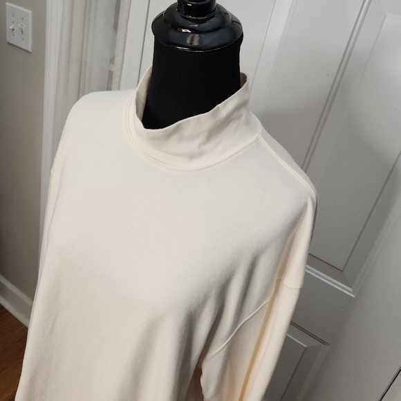 Talbots Off White Long Sleeve Mock Turtleneck Top  Size XL - Picture 2 of 5